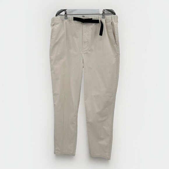 Stoic High-Rise Belted Venture Pants in Egret size XL Straight Leg Elastic Waist - Picture 1 of 6